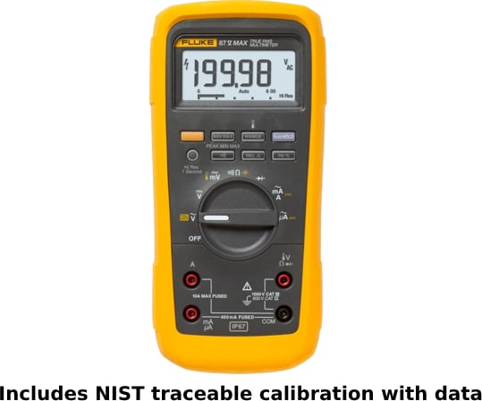 Fluke 87V MAX - Includes NIST Traceable Calibration with Data
