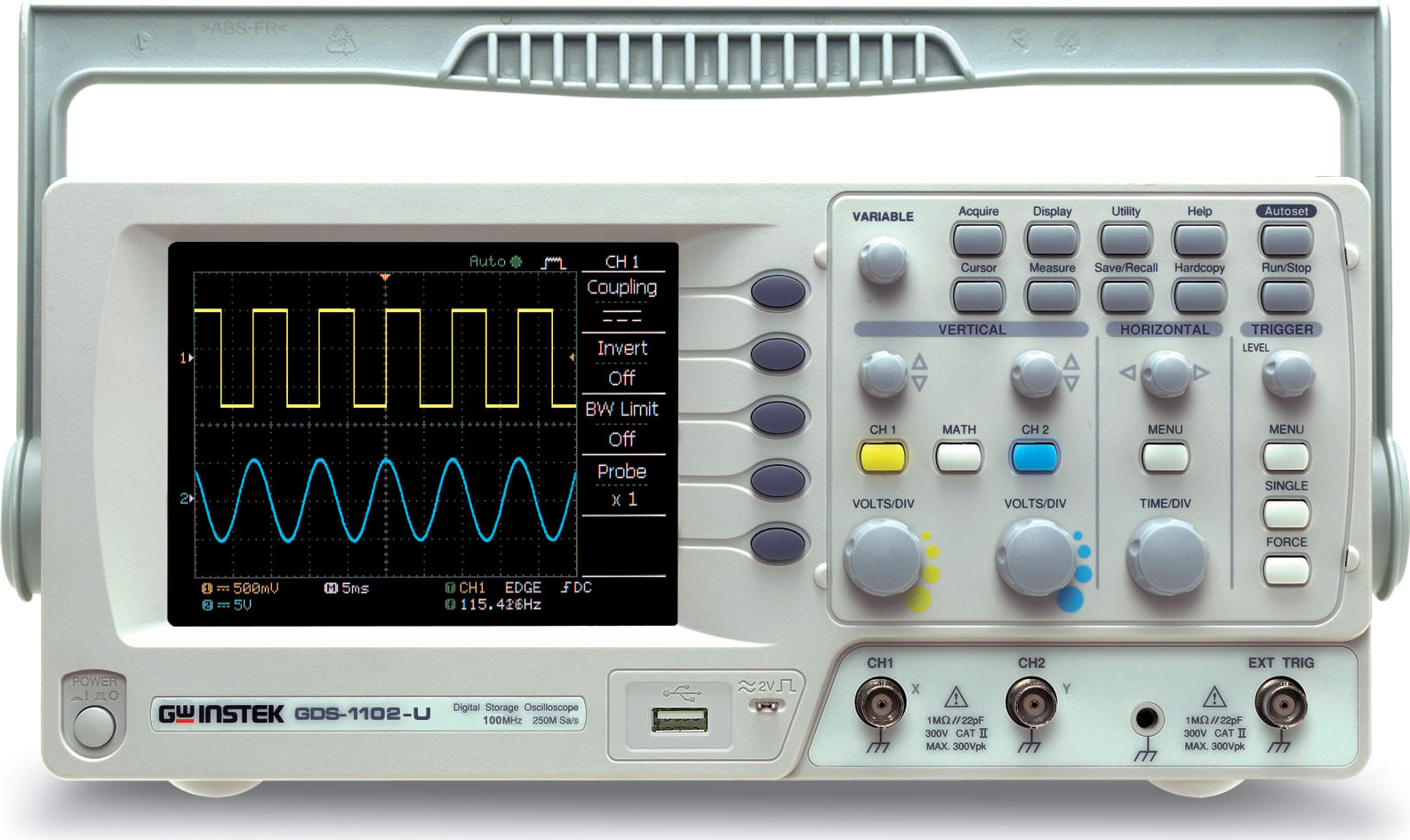 Instek GDS-1102-U Digital Oscilloscope 100MHz 2CH