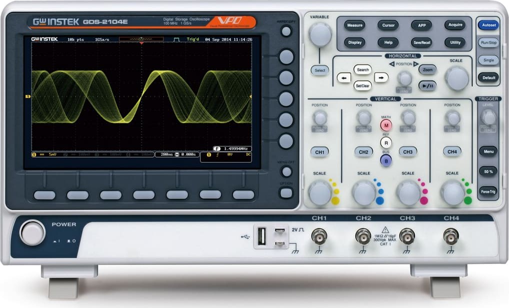 Instek GDS-2104E Digital Storage Oscilloscope, 100MHz, 4-Channel