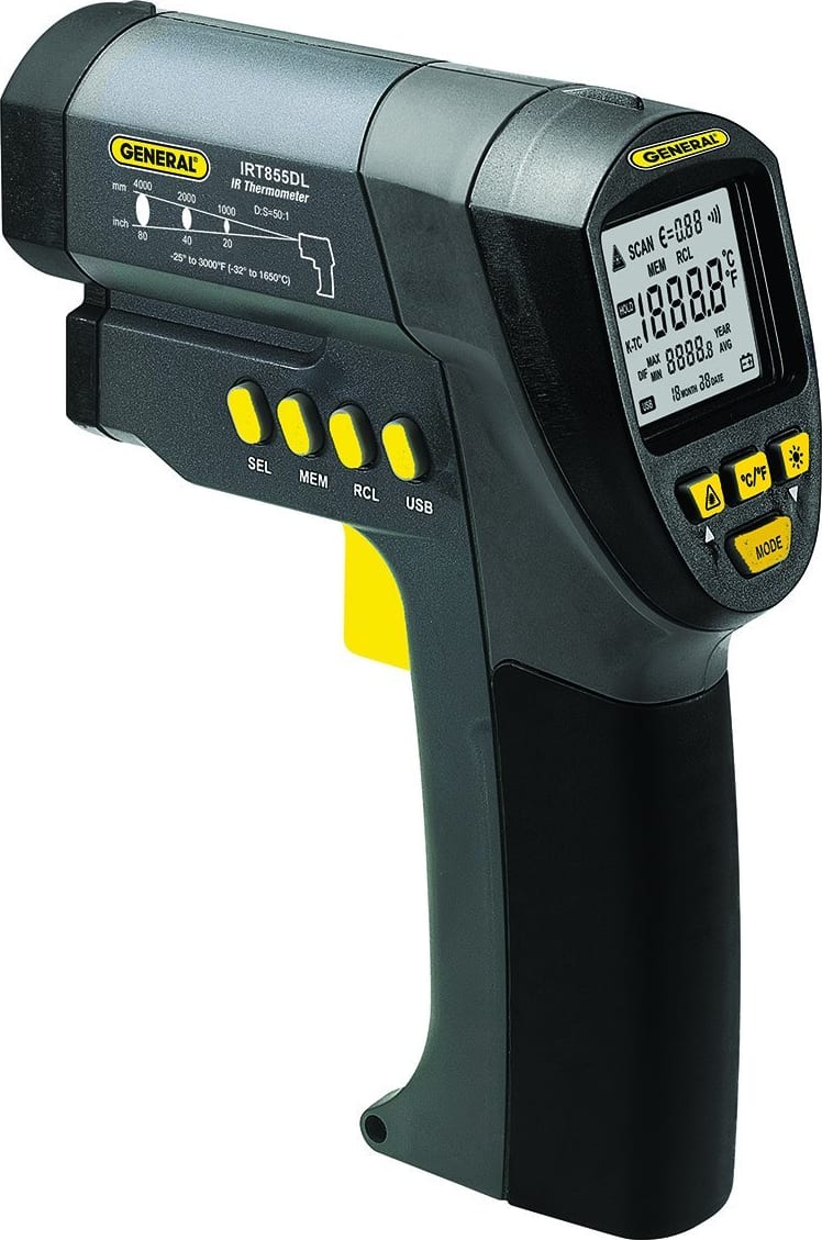 General Tools IRT855DL 50:1 Ultra Wide Range Data Logging IR Thermometer