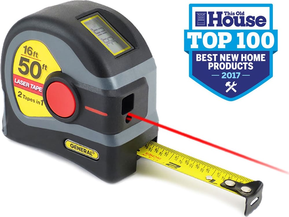 General Tools LTM1 2-IN-1 50 Foot Laser Tape Measure with Digital Display