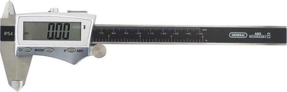 General Tools 148B Digital Caliper, Rechargeable, Stainless Steel