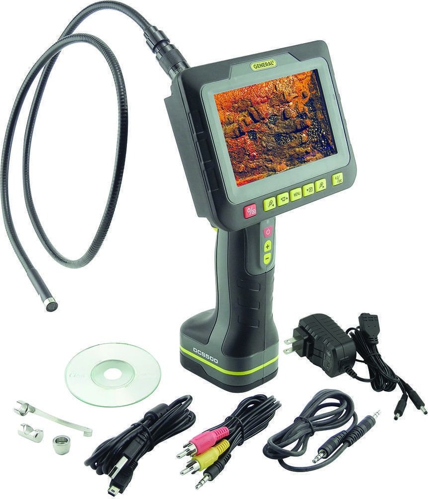 General Tools DCS500 - Wireless Recording Video Inspection Camera/Borescope,  5 In. Screen, 9mm Probe