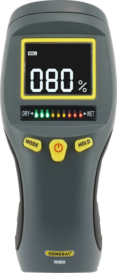 General Tools MM8 - Pinless LCD Moisture Meter with Tricolor Bar Graph