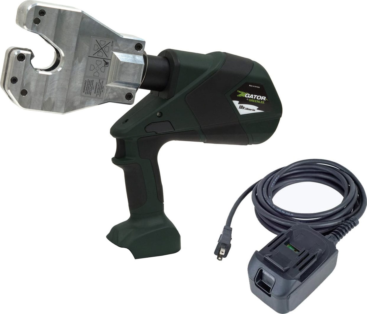 Greenlee EK6ATLX - Six Ton Quad Point Crimper (Open Face), with Corded Adapter