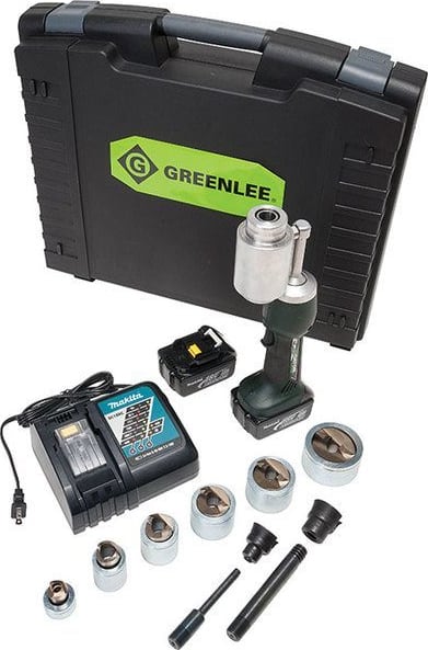 Greenlee LS100L11SSSP Battery Powered Punch Driver with 1/2" -2" Conduit SS Speed Punch Knockout Kit