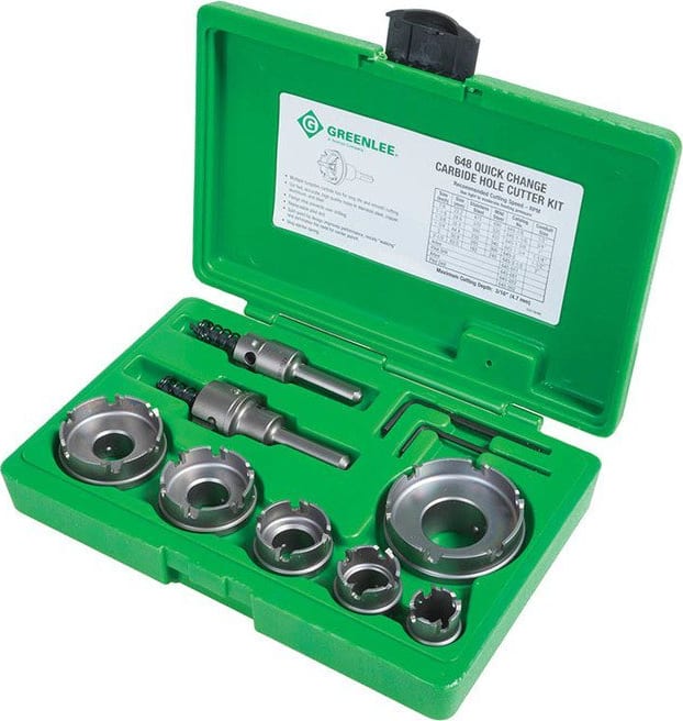 Greenlee 648 Quick Change Carbide Cutter Set, 8pcs