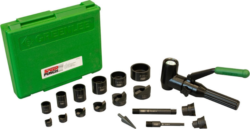 Greenlee 7908SBSP Quick Draw 90, 8Ton Hydraulic Knockout Kit with