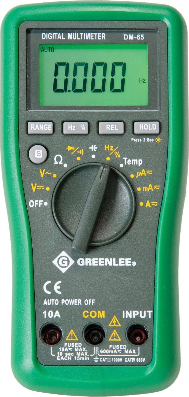 Greenlee DM-65 CATIII 1000V CATIV600V Auto Ranging Digital Multimeter