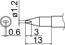 Hakko T12-DL12 Tip Shape 1.2DL for Hakko FM-203 Soldering Station