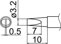 Hakko T12-DL32 Tip Shape 3.2DL for Hakko FM-203 Soldering Station