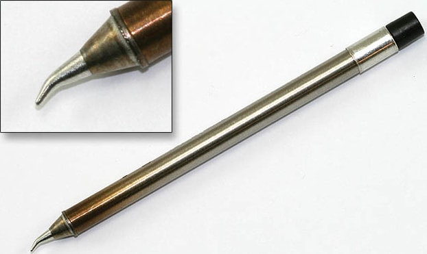 Hakko T31-02JS02 Tip, Bent, R0.2mm/30 Degree x 1.8mm x 6.6mm, IH, 400 Degree C/750 Degree F
