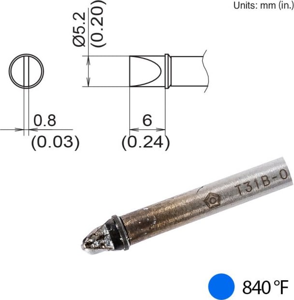 Hakko T31B-01D52 - Chisel Tip