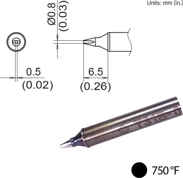 Hakko T31B-02D08 - Chisel Tip