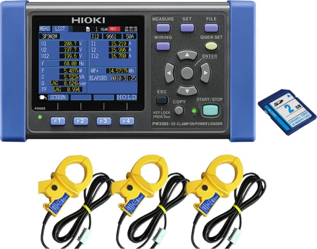 Hioki PW3365-20/500Pro KIT - 500A Clamp On Power Logger PRO Kit