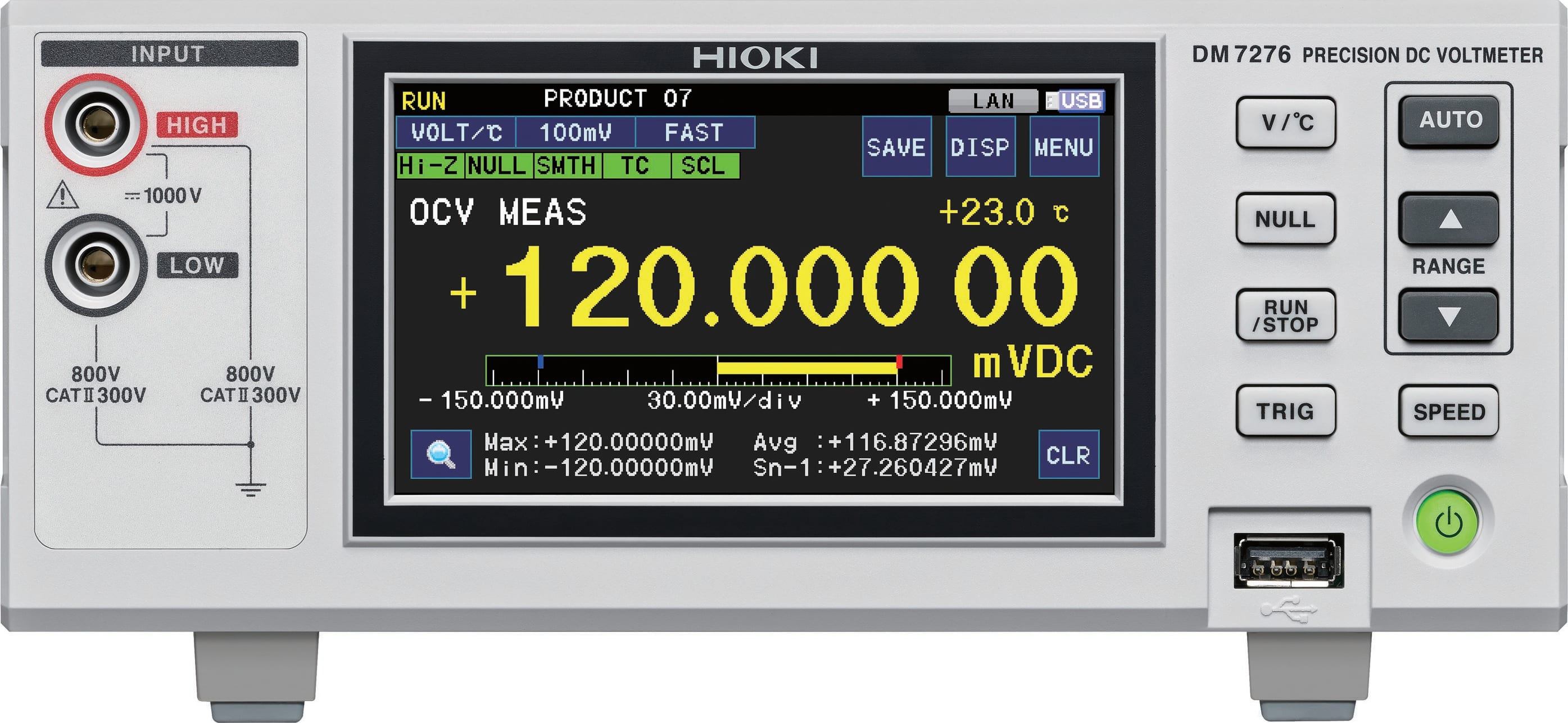 Hioki DM7276-03 Precision DC Voltmeter with RS-232C