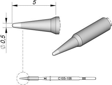 JBC C105106 Cartridge Conical 0.5mm