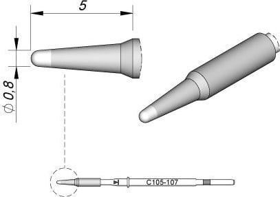 JBC C105107 Cartridge Conical 0.8mm