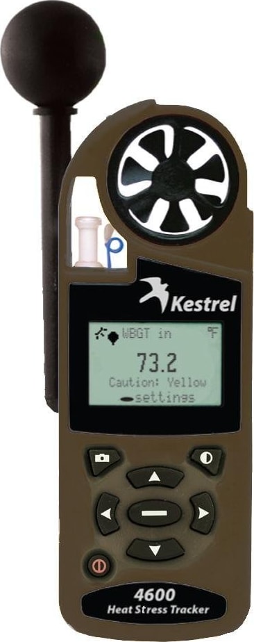 Kestrel 0846NVTAN Heat Stress Meter with Wind Direction, Settable Flags, Datalogging and Night Vision (Desert Tan)