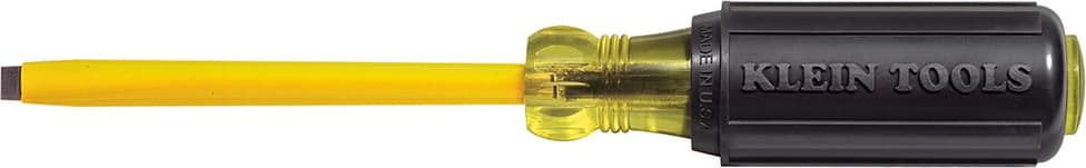 Klein Tools 620-4 Coated 1/4" (6 mm) Cabinet-Tip Screwdriver 4" (102 mm) Heavy-Duty