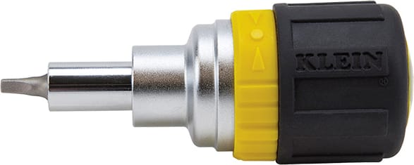Klein 32594 6-in-1 Stubby Screwdriver Square Recess