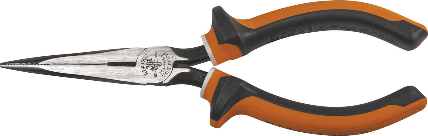Klein Tools 2037EINS 7" Insulated Long-Nose Pliers Side-Cutting Slim Handle