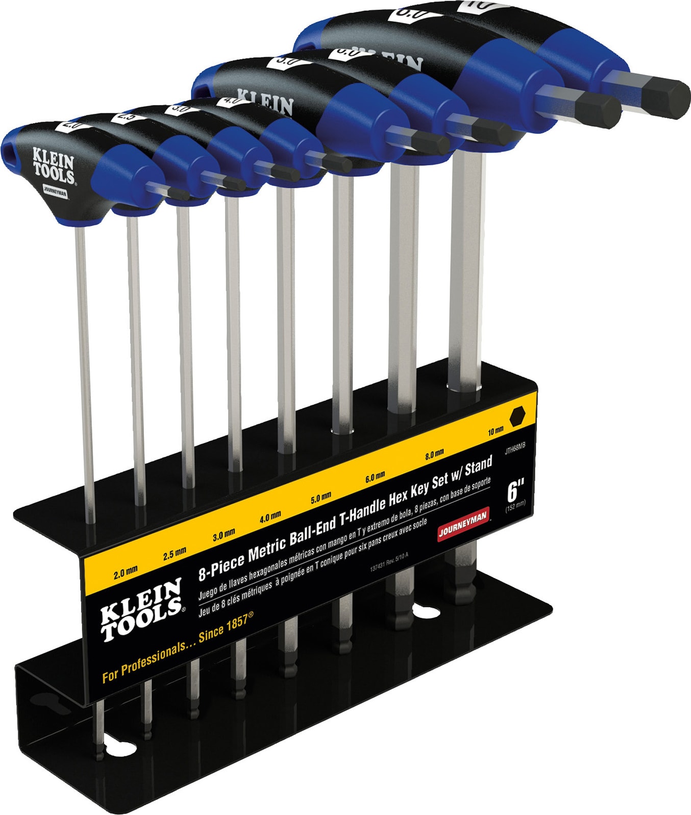 Klein Tools JTH68MB 6" Metric Ball End T-Handle Set 8 Pc