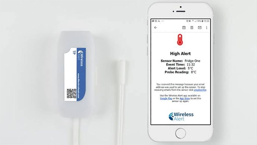 Wireless Alert TP-P - Battery-powered pipe temperature sensor