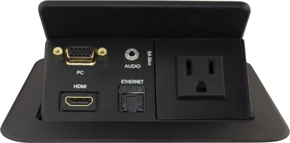 Liberty TSPB-2V1AD-B Square Table Box with HDMI, VGA, Audio, LAN and Power