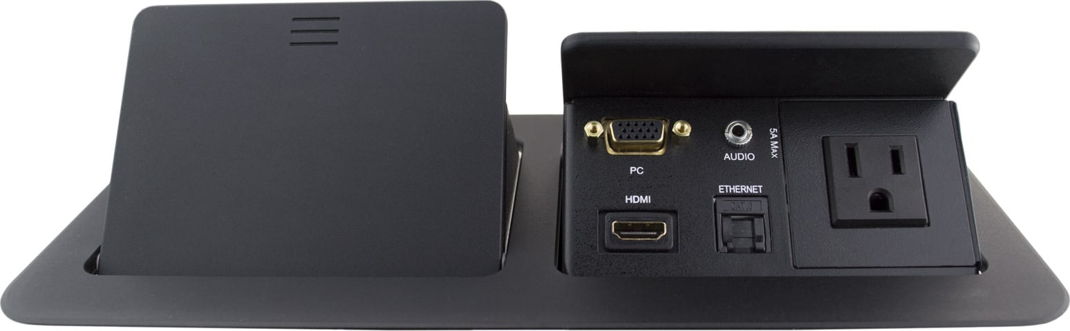 Liberty TDPB-2V1AD-B Square Dual Table Box with HDMI, VGA, Audio, LAN and Power