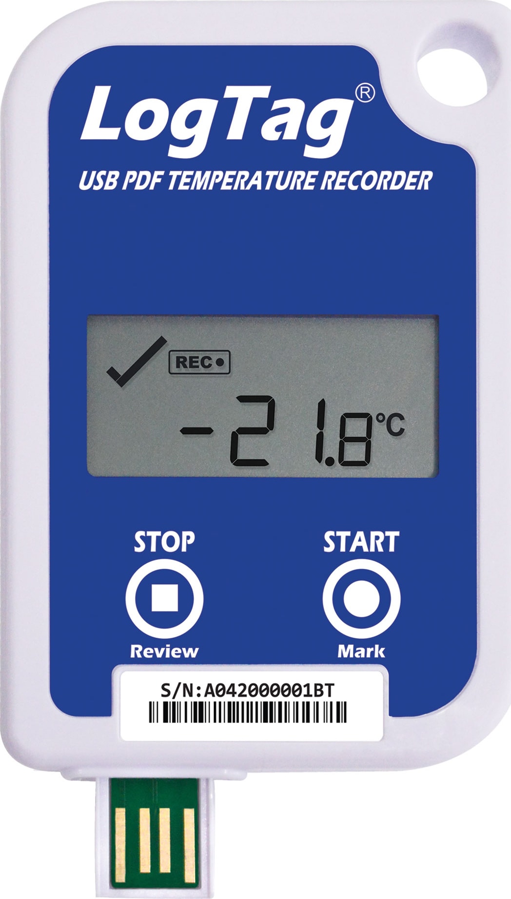 LogTag USRIC-4 Single-Use USB Temperature Logger, A-Type Plug