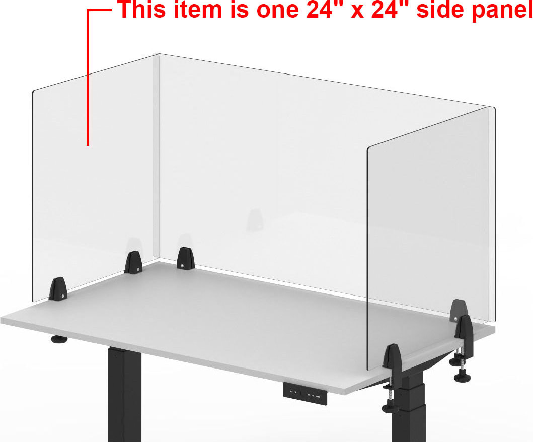 24Wx24Dx24H Persevere L-Shape Desktop Acrylic Divider - MASG