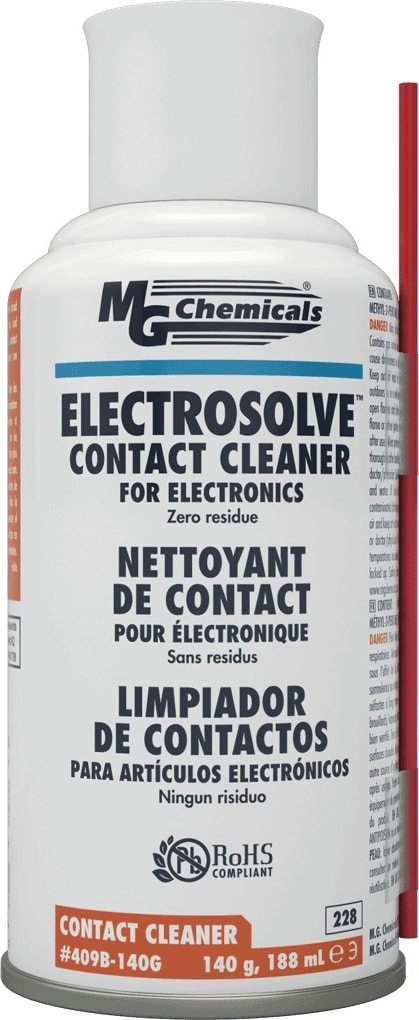 MG Chemicals Electrosolve Zero Residue Contact Cleaner for Electronics,  140g (5 Oz) Aerosol Can 
