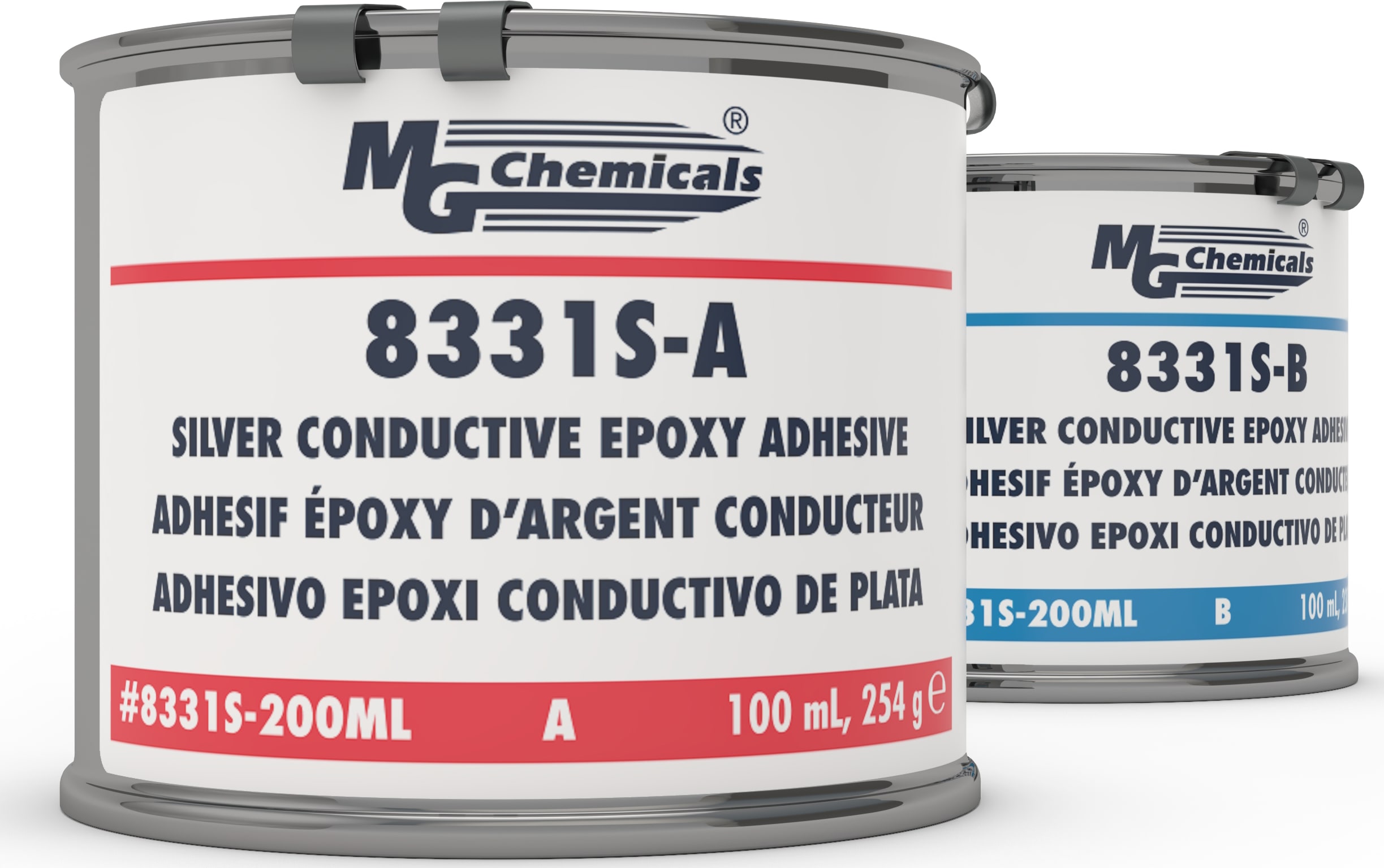 MG Chemicals 8331S-200ML - Silver Conductive Epoxy, Slow Cure, High Conductivity,Tube Kit  1.09Lb