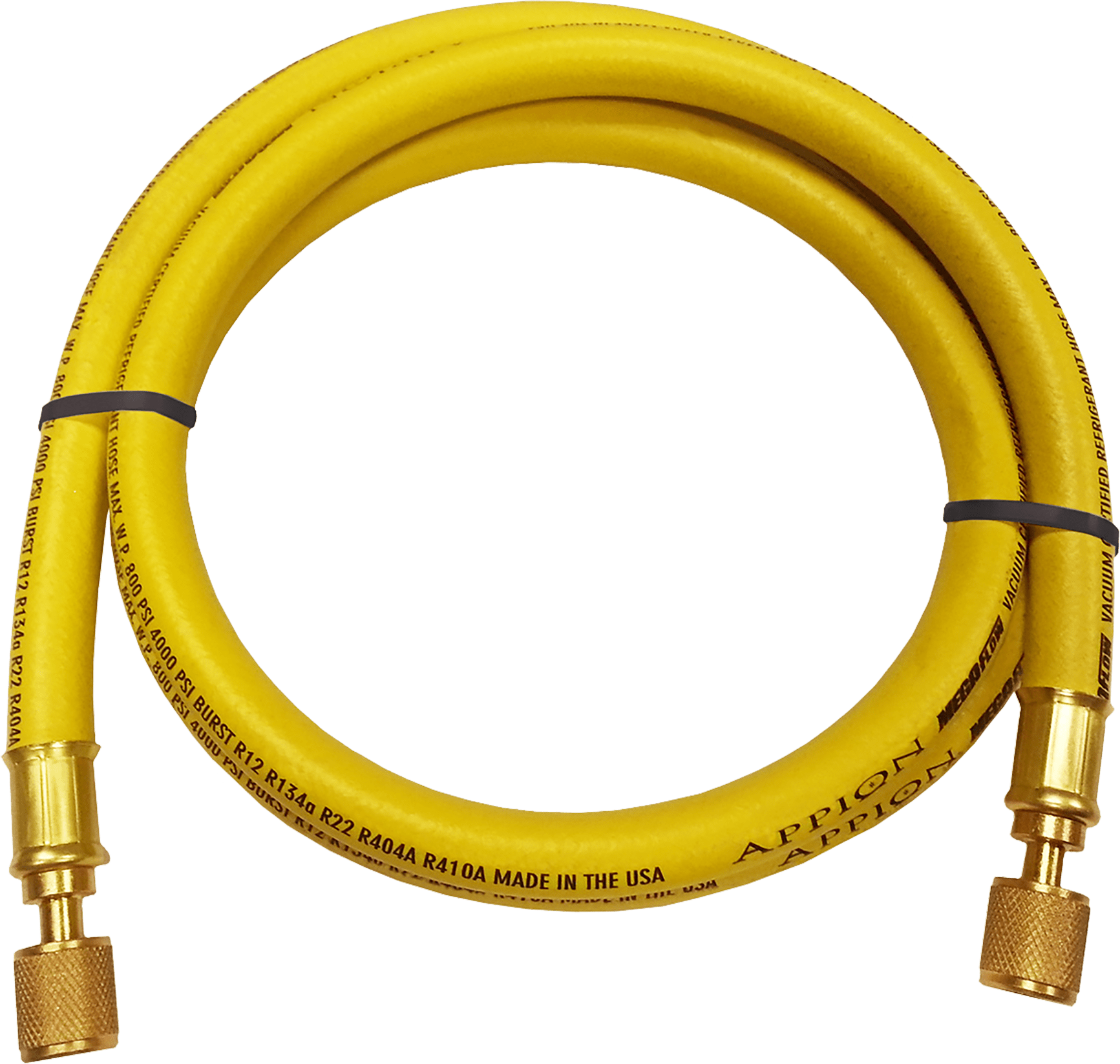 Appion MH380006AAY 3/8" Dia. Hose, 6foot, 1/4"FL to 1/4"FL Yellow TEquipment