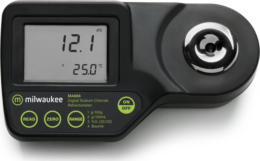 Milwaukee Instruments MA886 - Digital Refractometer to Determine Sodium Chloride in Food  