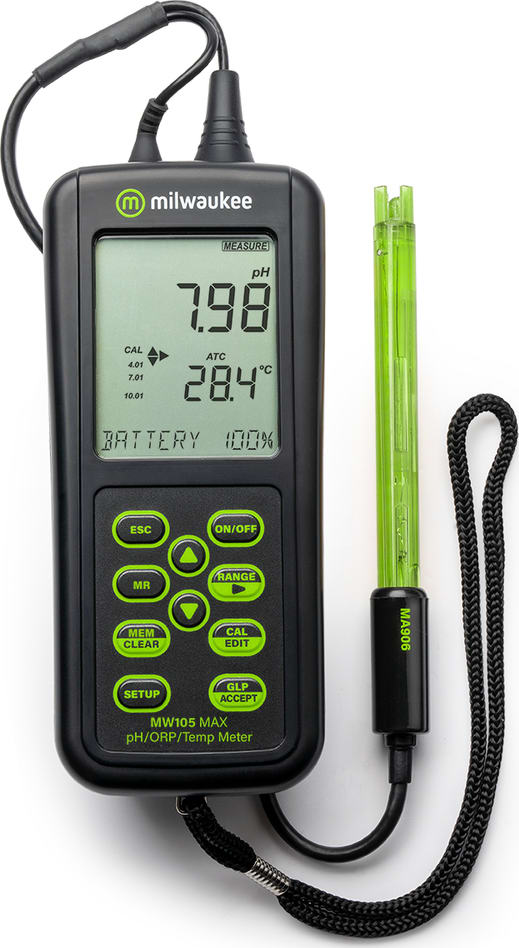 Milwaukee MW105 - MAX Waterproof pH/ORP/Temp Portable Meter