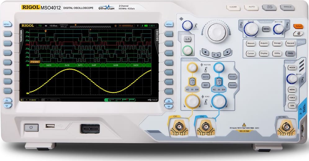 Rigol MSO4012 100MHz ,4GSa/s, 2CH Mixed Signal Oscilloscope