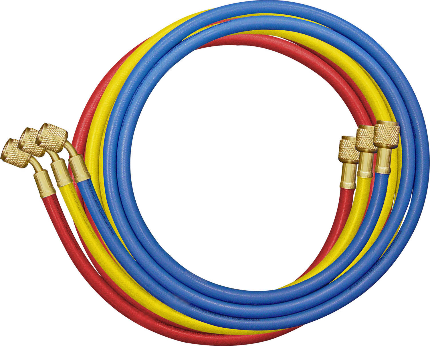 Mastercool 40372 - Set of Three 72” R12, R502 Standard Hoses w/ Standard Fittings (1/4” SAE)