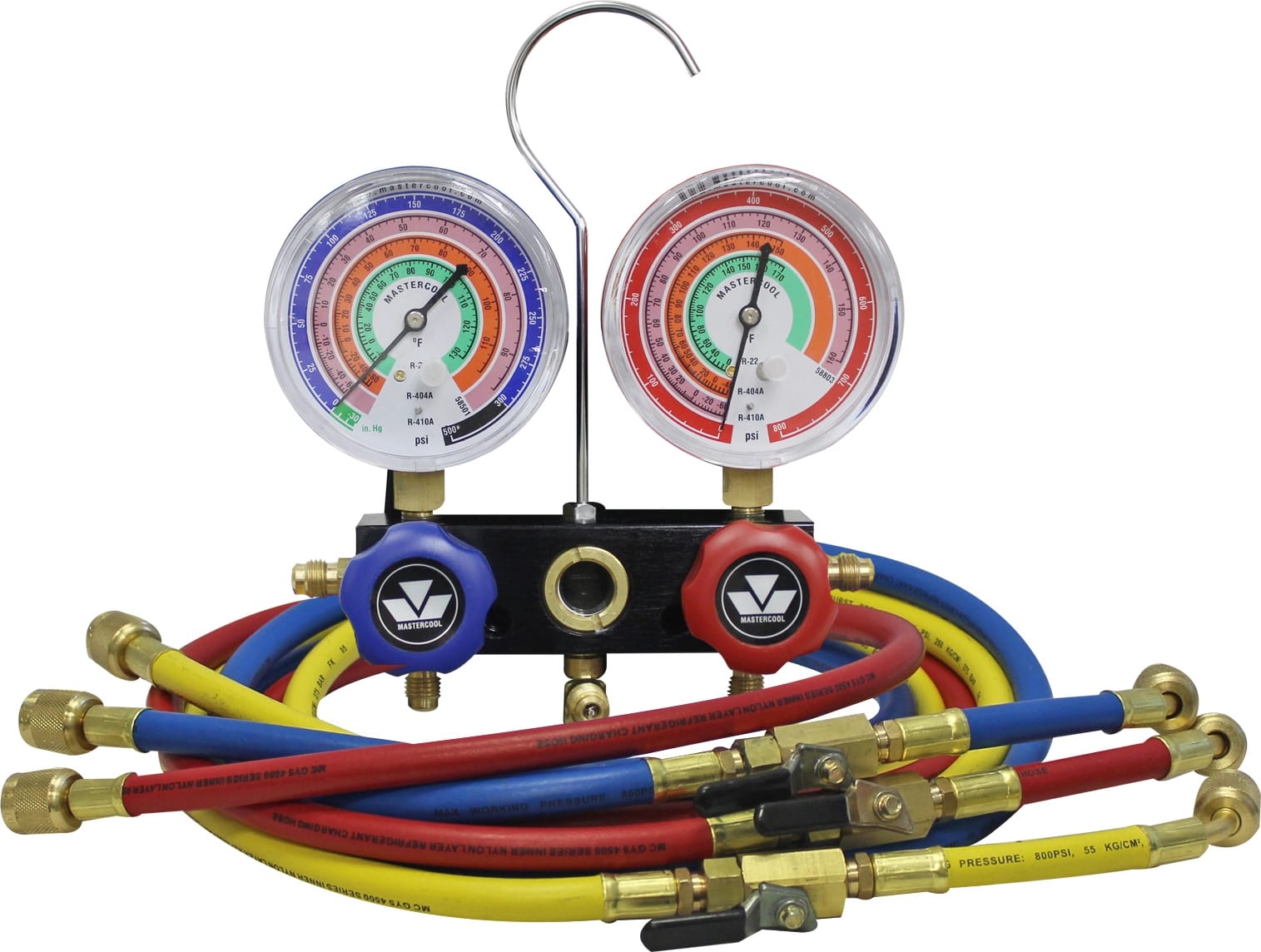 Mastercool 57361 - R410A, R22, R404A 2-Way Aluminum Manifold Gauge Set