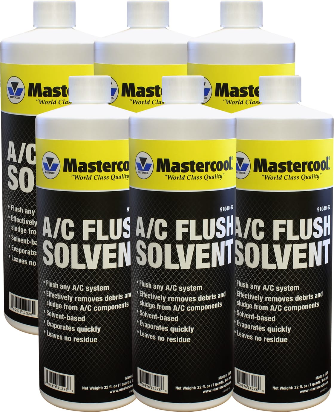 Mastercool 91049-32-6 - A/C Flush Solvent - 32 oz. (6 pack)