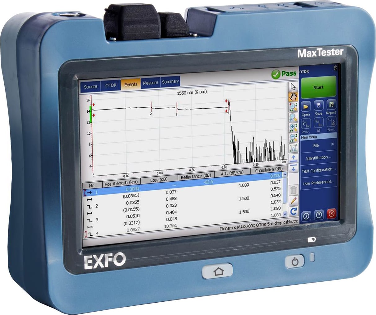 Exfo Max 730c Sm2 Pon Metro Otdr 1310 1550 And 1625 Live Tequipment