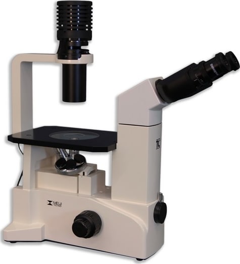 Meiji Techno TC-5100 Binocular Inverted Brightfield Biological Microscope Right Side Angle View