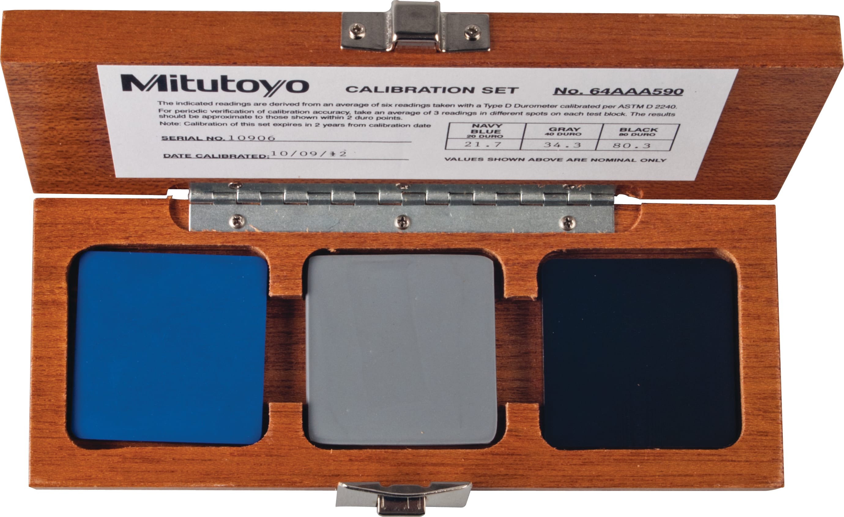 Mitutoyo 64AAA590 Hardmatic HH300 Hardness Test Block Set (Shore D