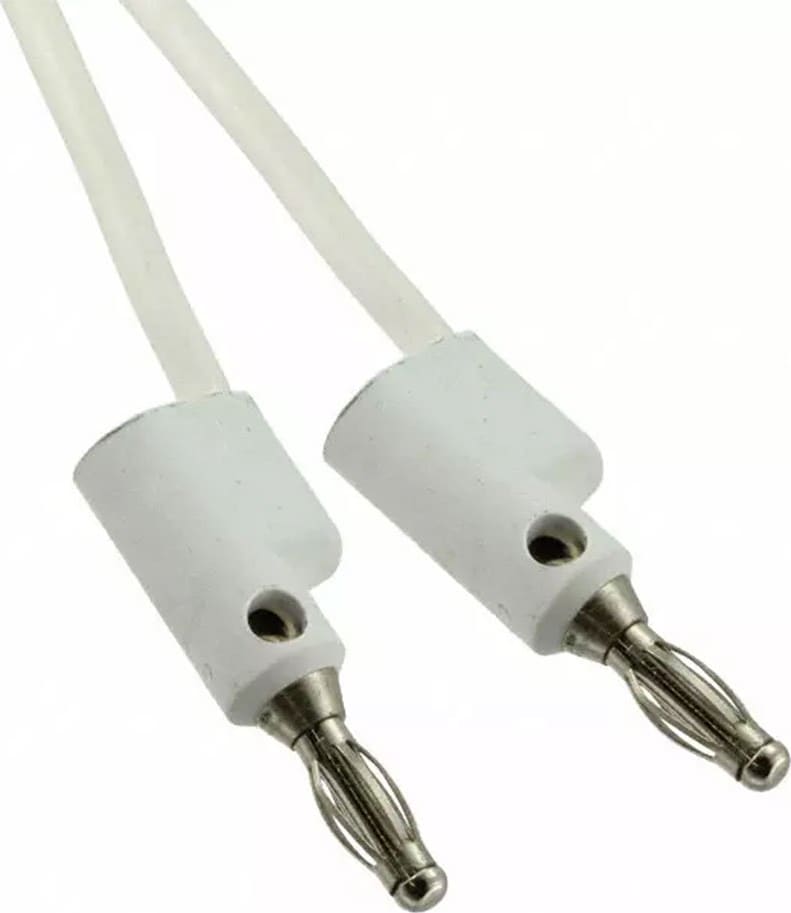 Mueller Electric BU-PB48-9 Test Lead, Stackable Banana Plugs on Each End White