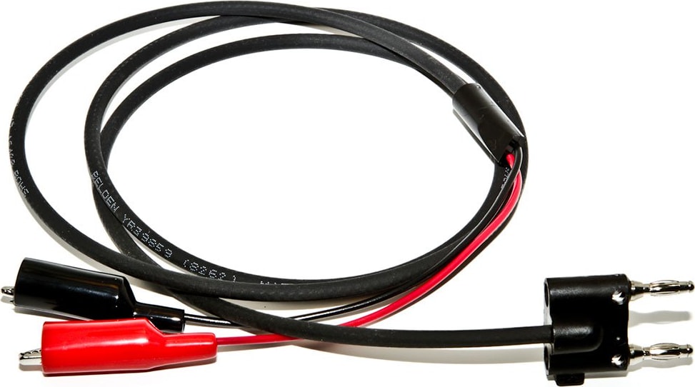 Mueller Electric BU-3070-C-24-0 Black Insulated Alligator Clips to Stackable Double Banana