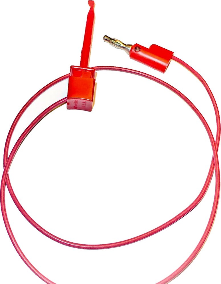 Mueller Electric BU-1120-A-24-2 Mini-plunger to Stackable Banana Plug Red