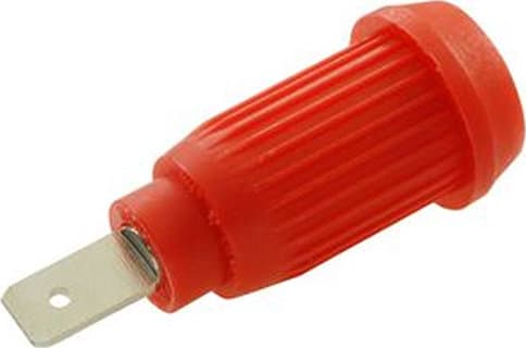 Mueller Electric BU-31603-2 Red Pressfit Insulated Banana Jack - Spade Lug