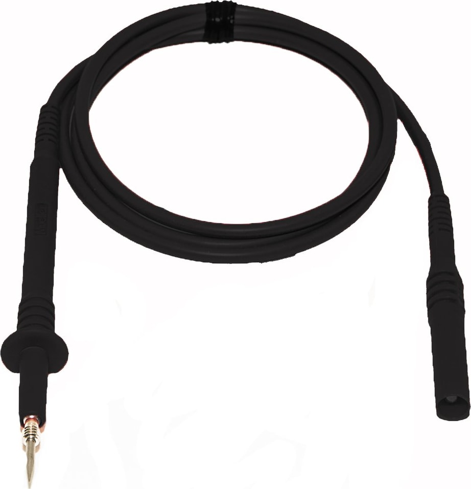 Mueller Electric BU-4061-M-39-0 Black Shrouded Banana Plug to Safety Test Prod-Silicone, 39 18G