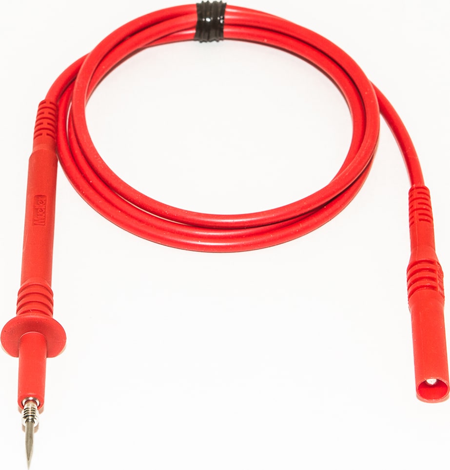 Mueller Electric BU-4061-M-39-2 Red Shrouded Banana Plug to Safety Test Prod-Silicone, 39 18G